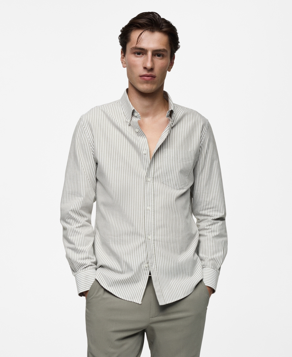 Mango Men's Cotton Kodak Striped Shirt