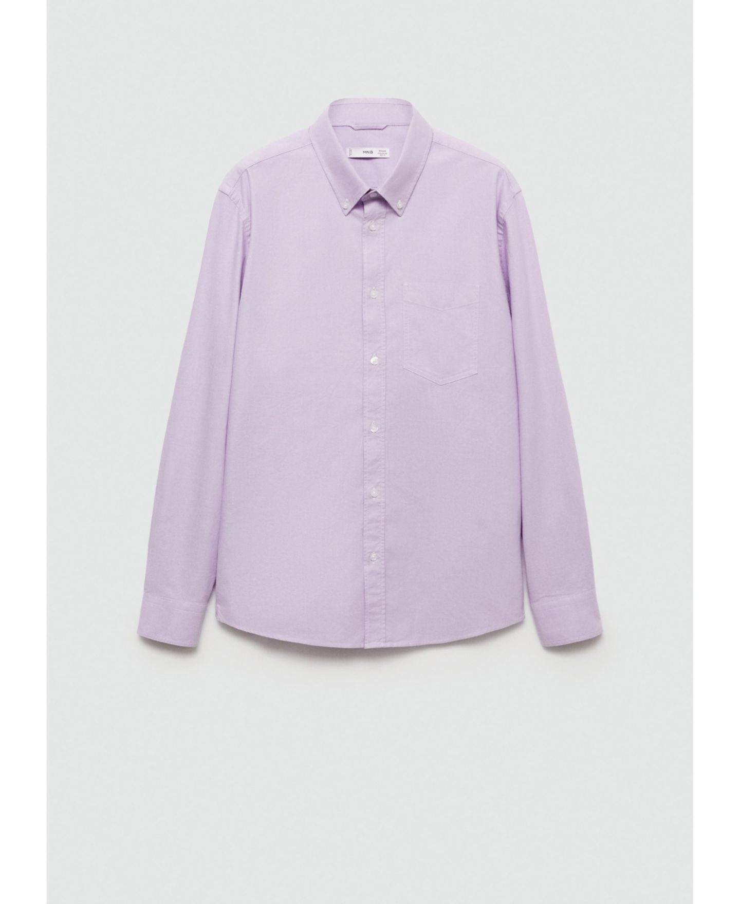 Мужская рубашка Mango Oxford Cotton, цвет: Фиолетовый — фото 1