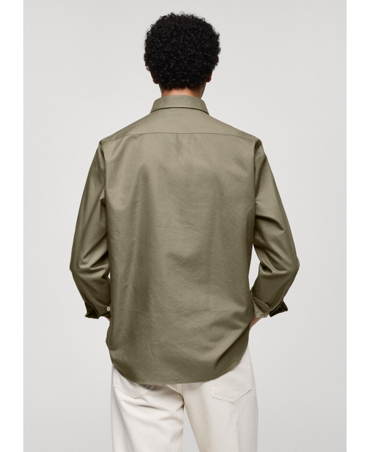 Мужская рубашка Mango Oxford Cotton, цвет: Фиолетовый — фото 6