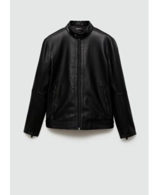Men's Slim-Fit Faux-Leather Jacket