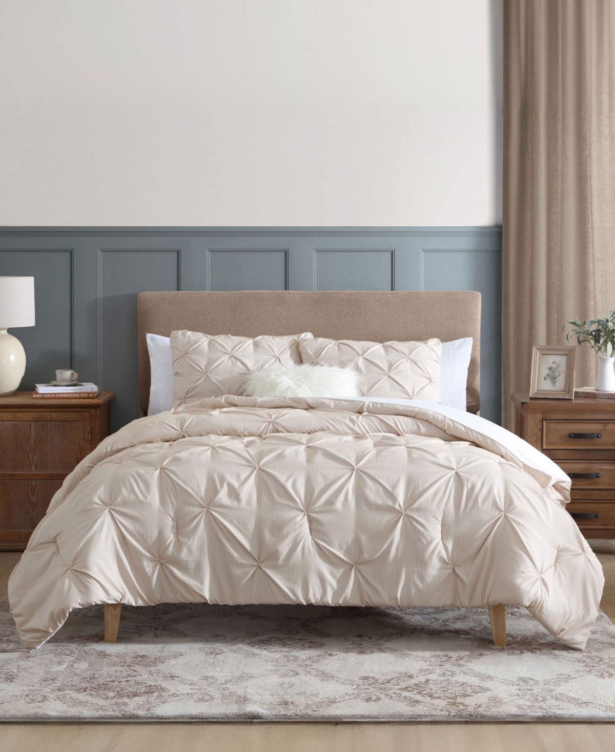 SWIFT HOME CLASSIC STRIPES PINTUCK 3-PC. COMFORTER SET, KING 