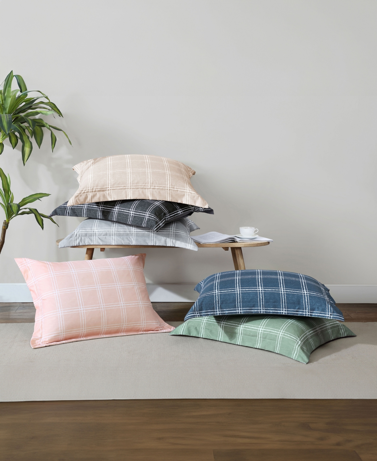 Swift Home Grid Plaid Reversible 7-pc. Comforter Set, Queen In Grey