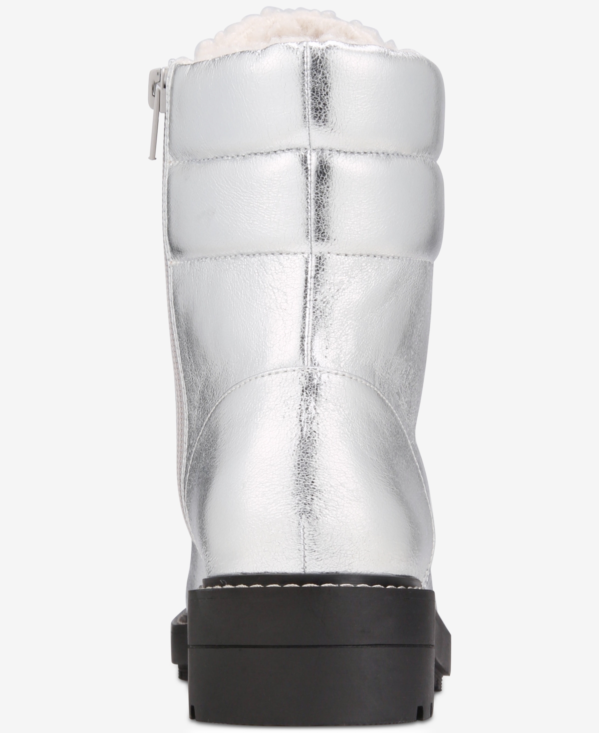 On 34th Women's Tandi Lace-up Booties, Created For Macy's In Silver Texture