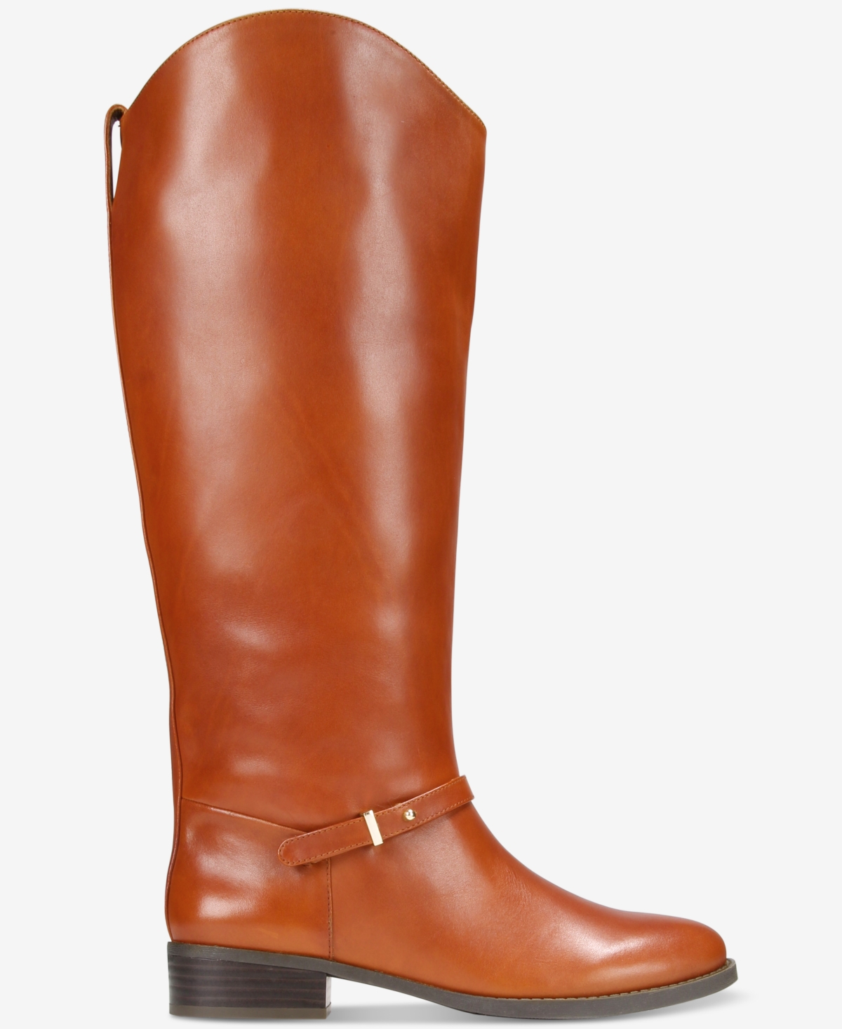 On 34th Women's Firesse Knee High Riding Boots, Created For Macy's In Cognac Leather