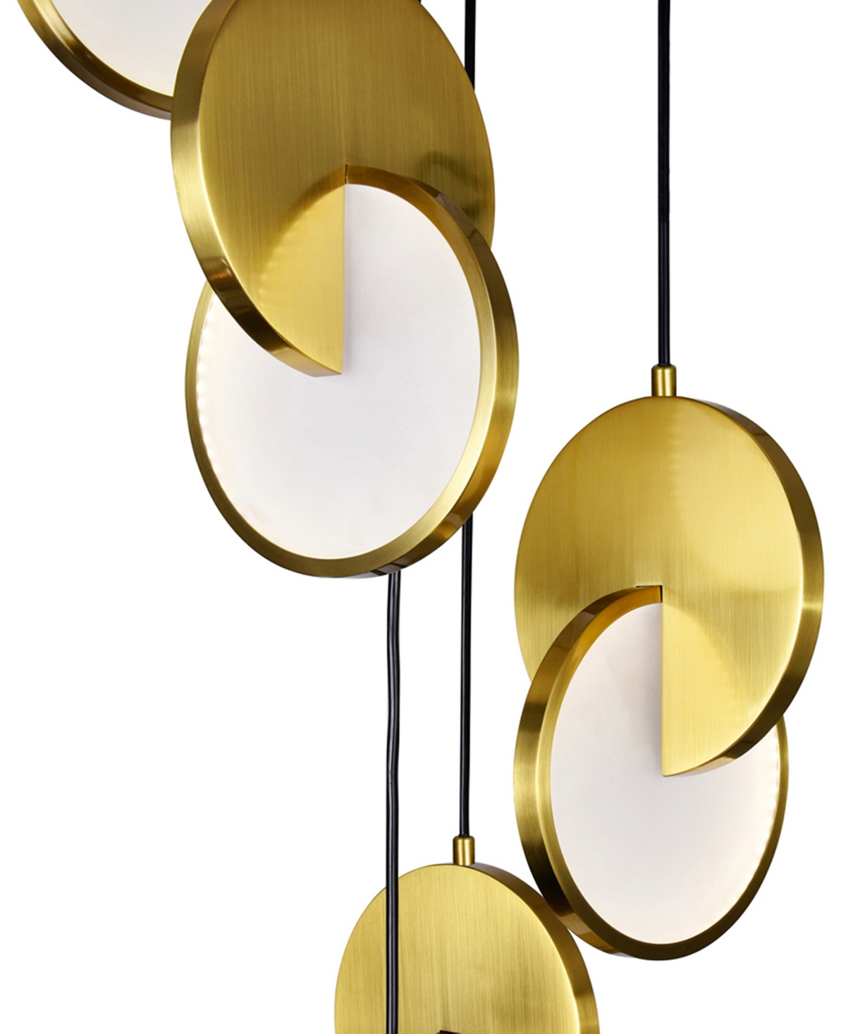 Shop Cwi Lighting 12" Metal Tranche Led Pendant In Brushed Brass