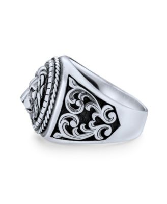 Big Statement Biker Style Lion Ring Solid .925 Sterling Silver