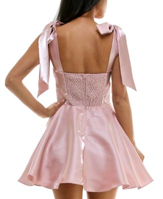 B Darlin Juniors' Tie-Strap Corset Fit & Flare Dress - Macy's