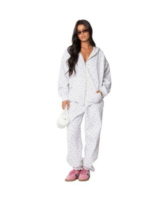 Womens Bouquet Oversized Zip Up Hoodie