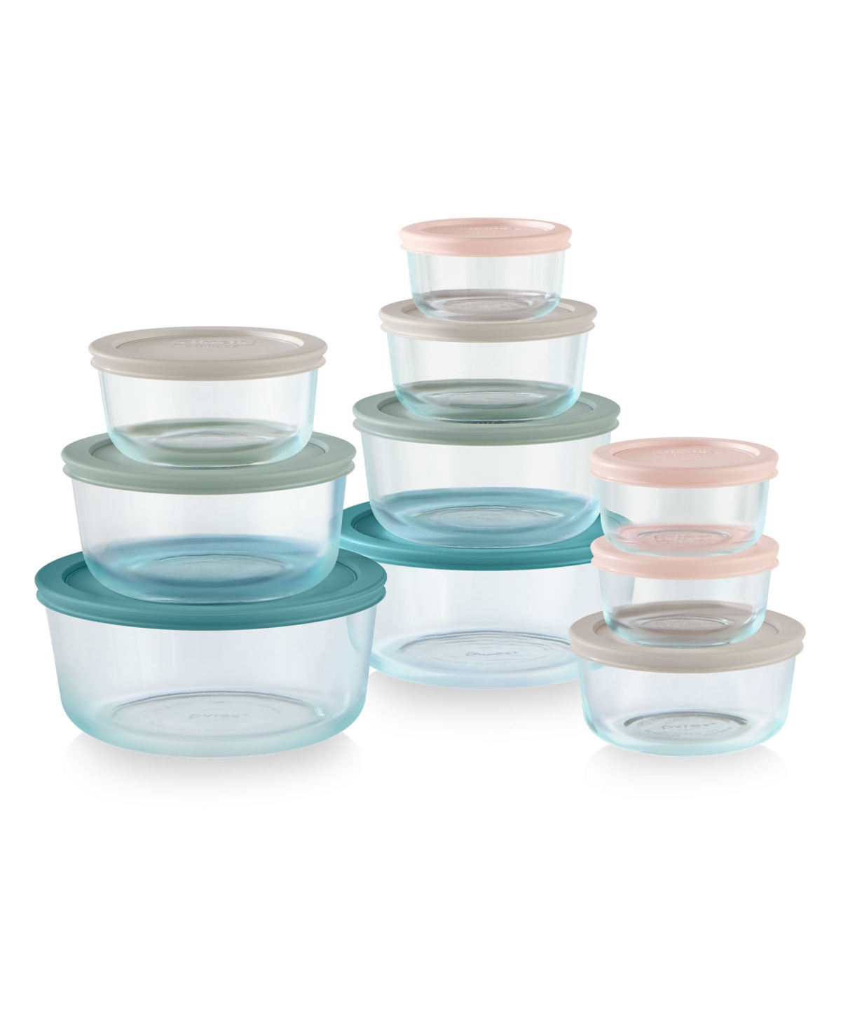 PYREX SIMPLY STORE 20-PIECE ROUND GLASS STORAGE SET 