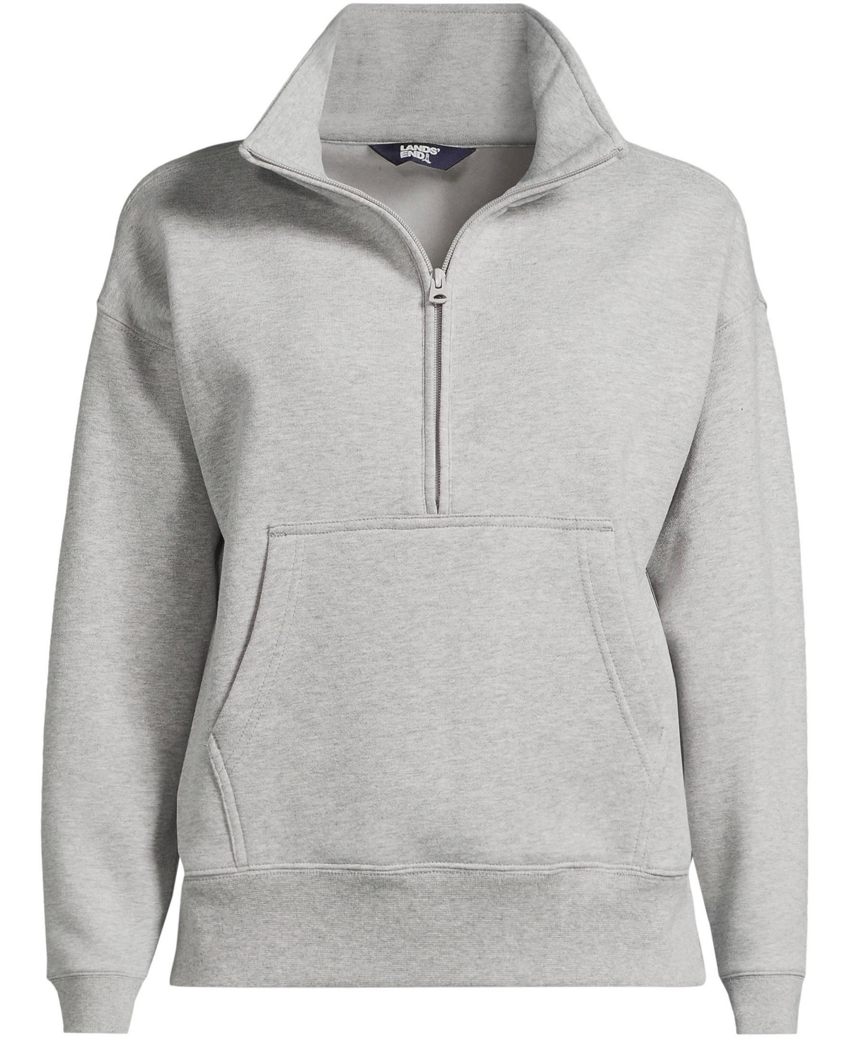 Lands' End Plus Size Serious Sweats Relaxed Long Sleeve Half Zip Sweatshirt