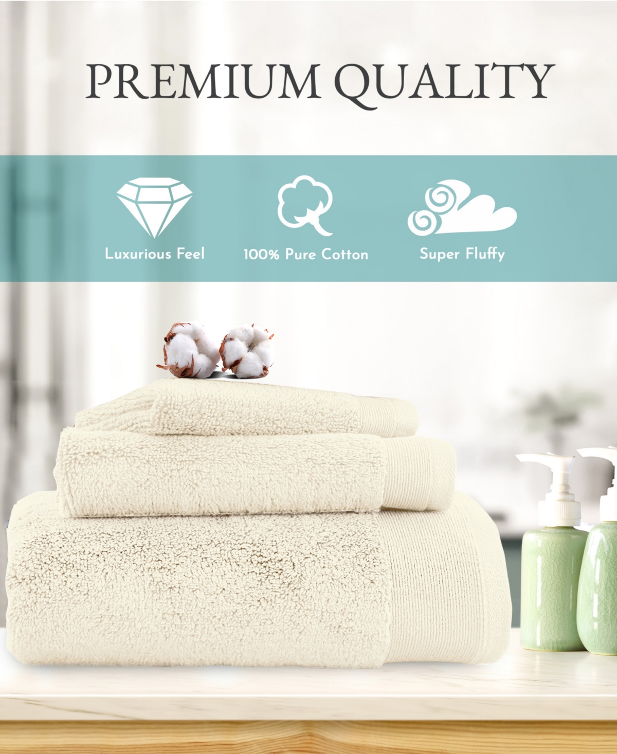 California Design Den 3-Pack Luxury Hand Towel - 100% Cotton, Soft, Quick Dry, Highly Absorbent Hand Towels for Kitchen, Bathroom, Spa, Gym - 16