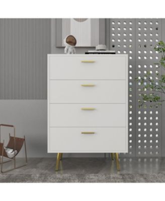 4-Drawers Dark Brown Chest of Drawer Accent Storage Cabinet