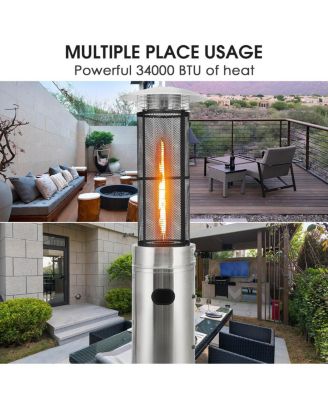 34000 BTU Stainless Steel Round Glass Tube Patio Heaters