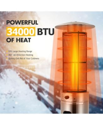 34000 BTU Stainless Steel Round Glass Tube Patio Heaters