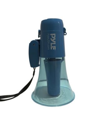 Megaphone Siren Bullhorn Speaker With Rechargeable Battery, Transparent Blue