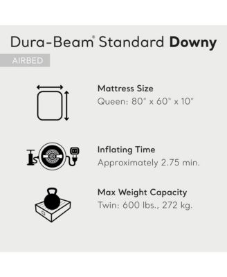 10 Inch Dura Beam Rectangular Standard Downy Air Mattress, Queen (2 Pack)