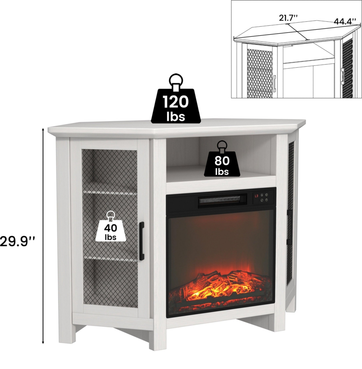 Mondawe 45 Tv Stand with 18