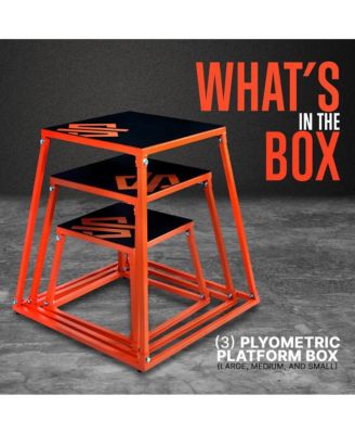 3-Piece Plyometric Platform Box Set With Anti-Skid Rubber Surface