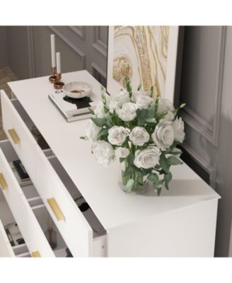 Wooden Accent Storage Cabinet with 6 Large Drawers