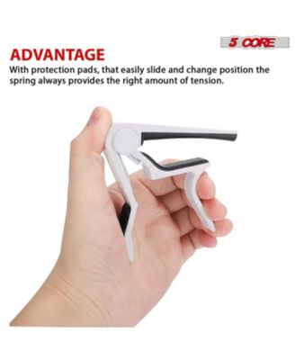 Capo Acoustic Electric Guitar 6 String Kapo Classic Clip For Banjo Mandolin Ukulele - WHITE - 2PCS