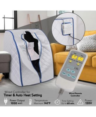 Personal Detox Home Sauna With Foldable Chair and Heated Foot Pad (Silver)