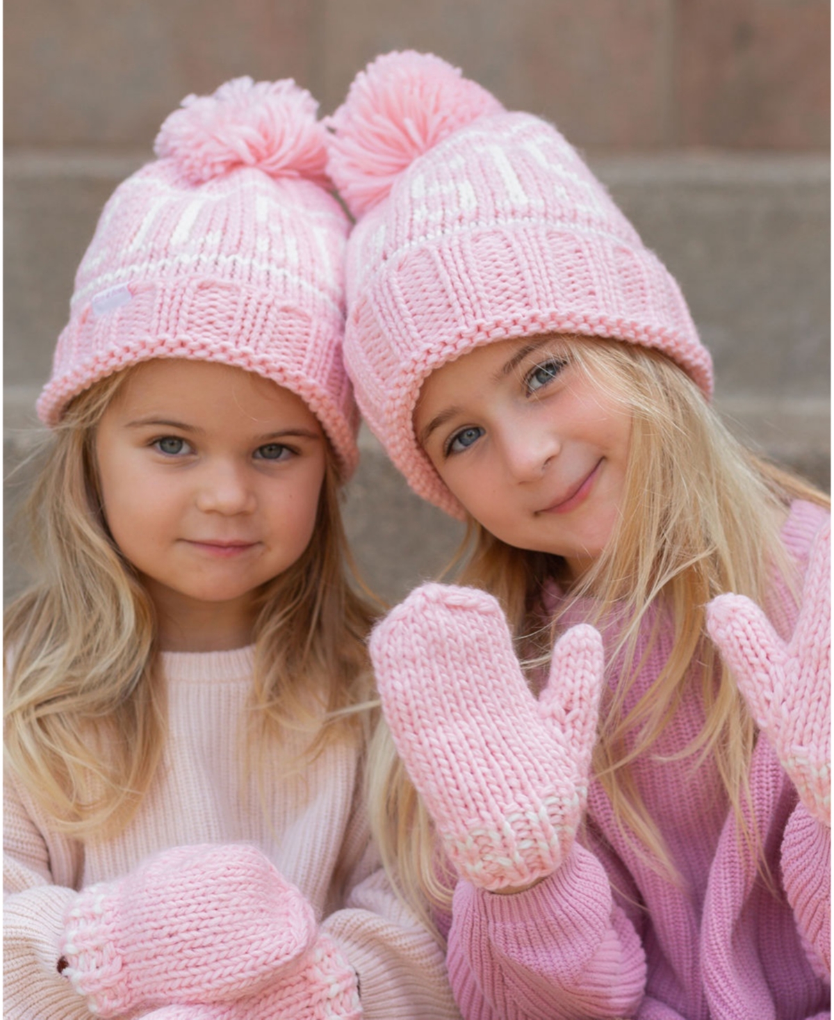 Bits & Bows Toddler Girls Lil Sis Bobble Hat -white