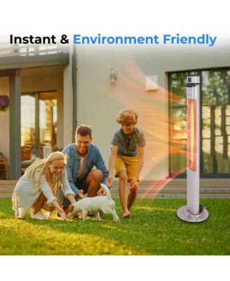 1500W Floor Standing Patio Heater with Remote Control and Three Power Settings