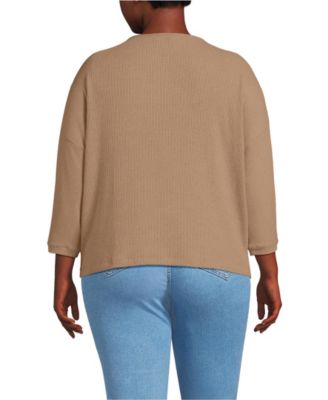 Women's 3/4 Sleeve Cozy Rib Dolman Top
