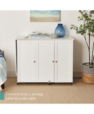 Large Portable Multipurpose Folding Sewing Table w/ Magnetic Doors, Craft Storage