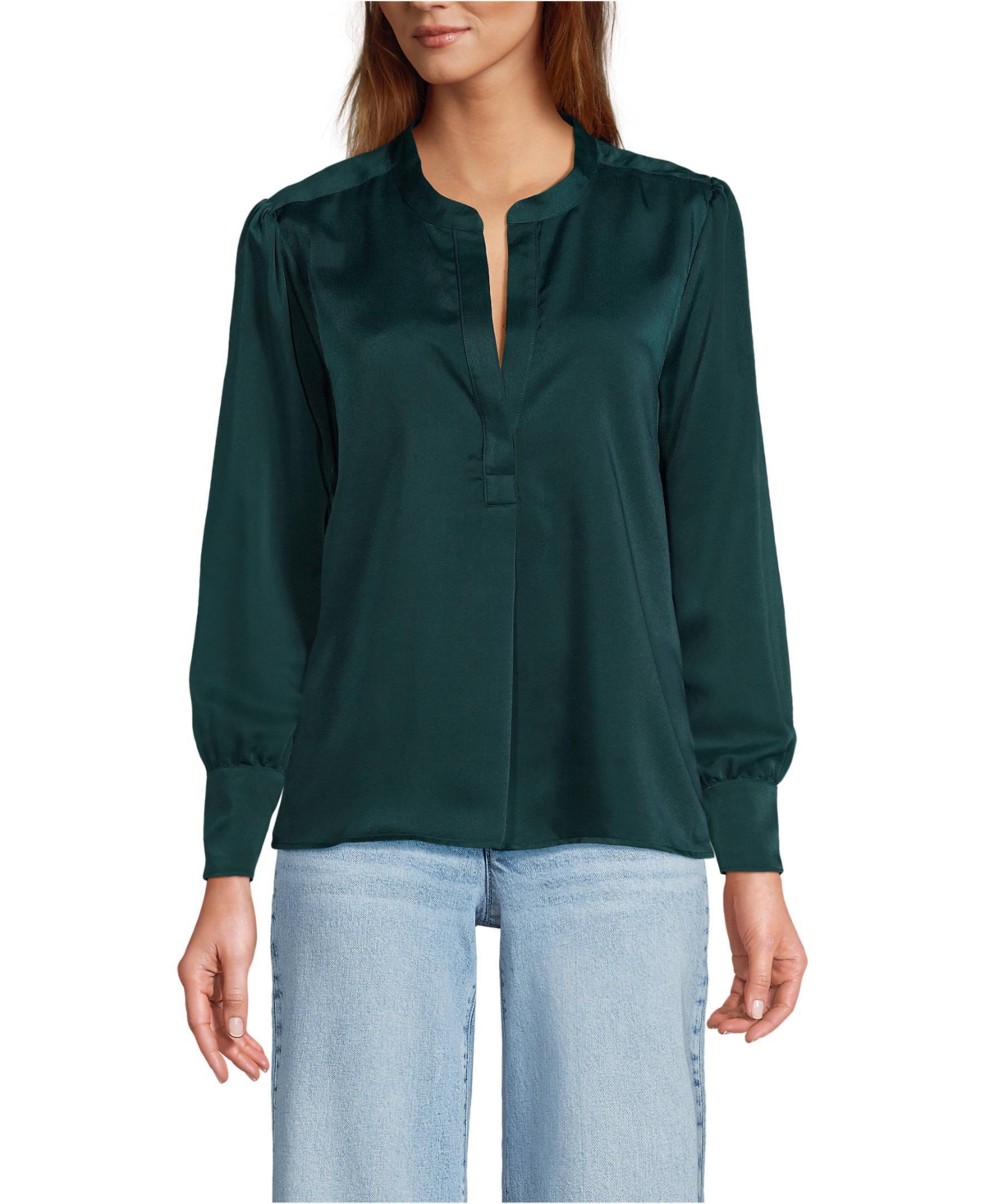 Lands' End Women's Satin Popover Shirt