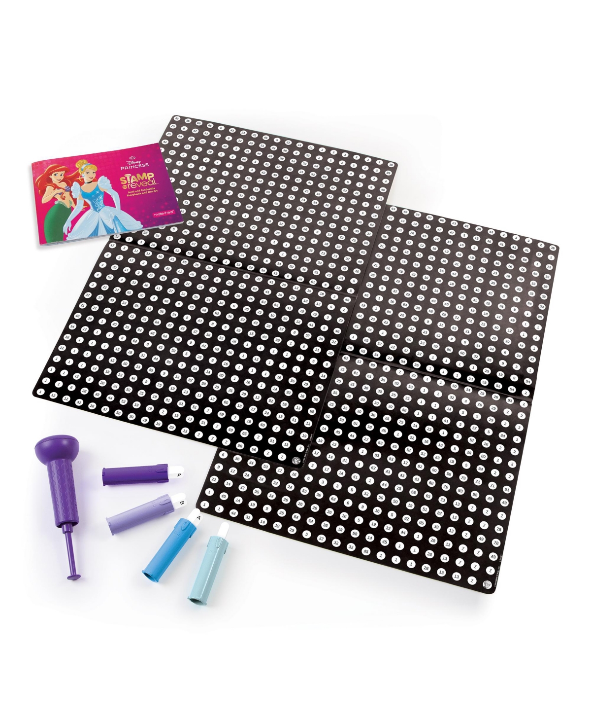 Make It Real Disney Stamp To Reveal Ariel & Cinderella Storybook Dot Art In Multi