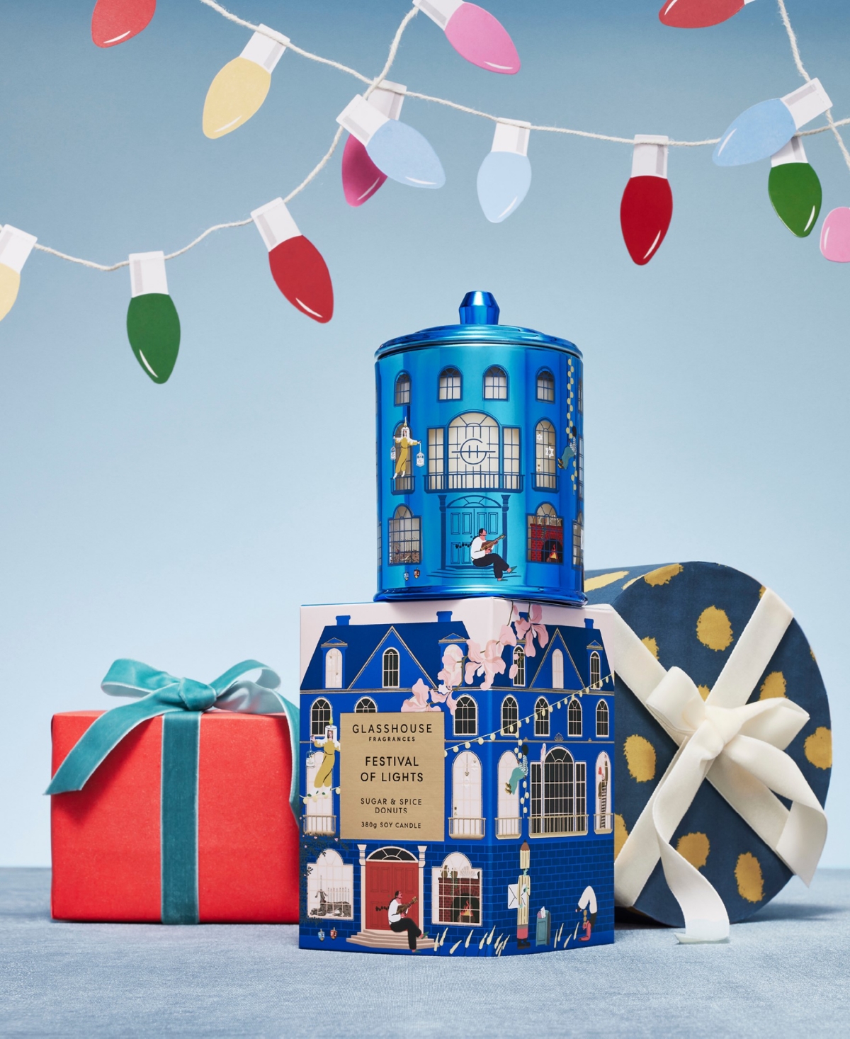 Glasshouse Fragrances Festival of Lights Candle, 13.4 oz