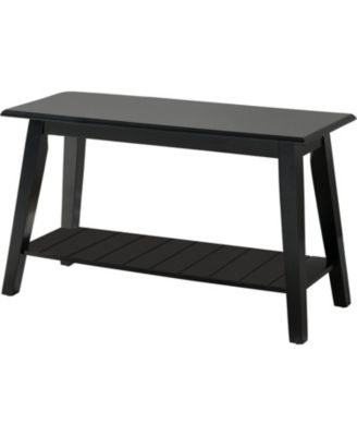 – Freestanding Floor Wine Rack Storage Table - Hold 20 Bottles with Glasses Holder Kings Brand Furniture - Wood Bench with Storage Shelf for Entryway Bathroom Bedroom, Black