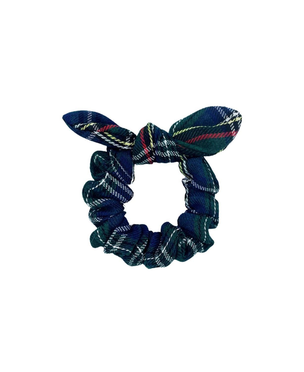 Bits & Bows Plaid Bow Scrunchie - Green plaid