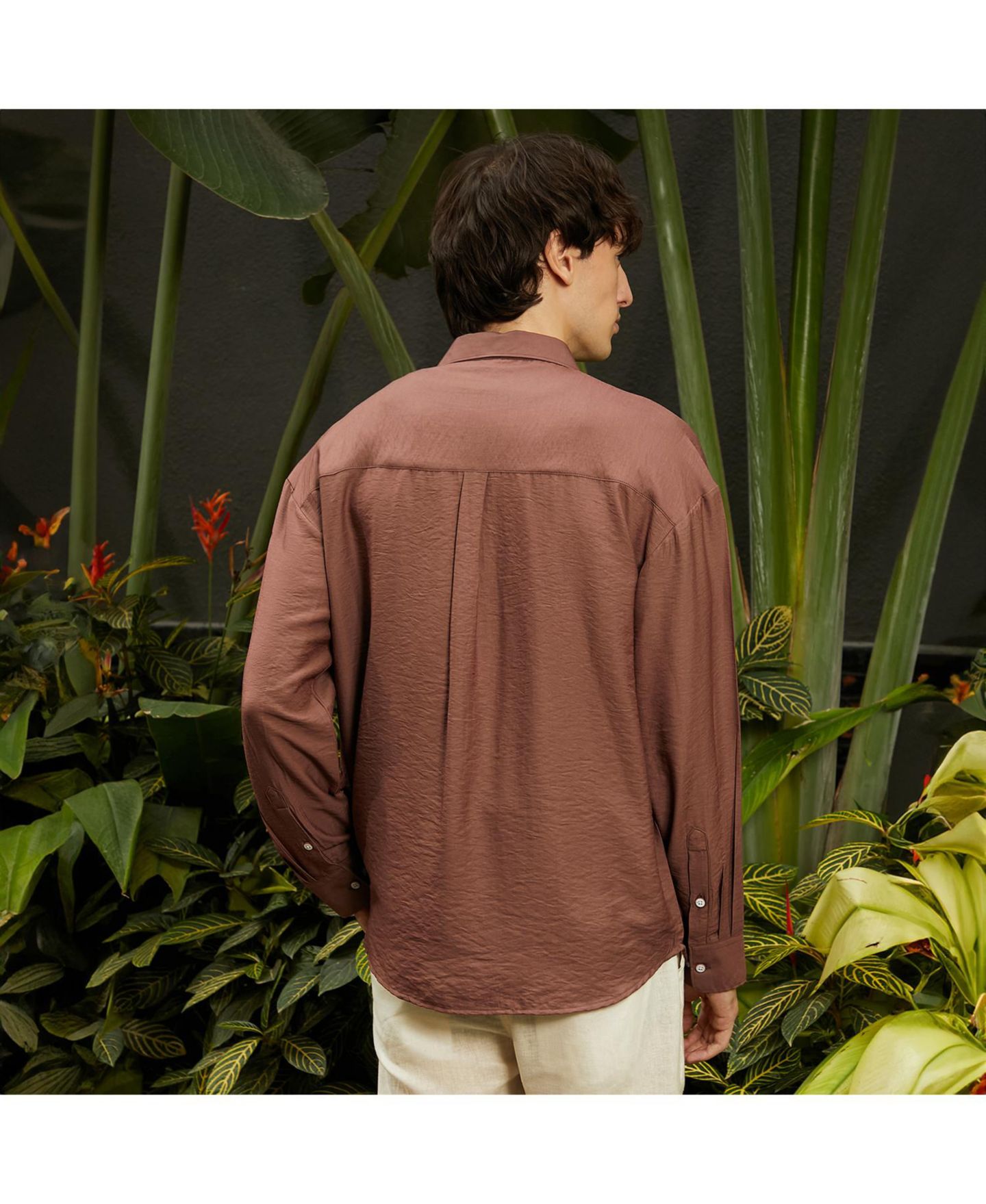 Мужская рубашка Cahoot Campus Sutra Mocha Brown Breezy Wrinked, цвет: Коричневый — фото 3