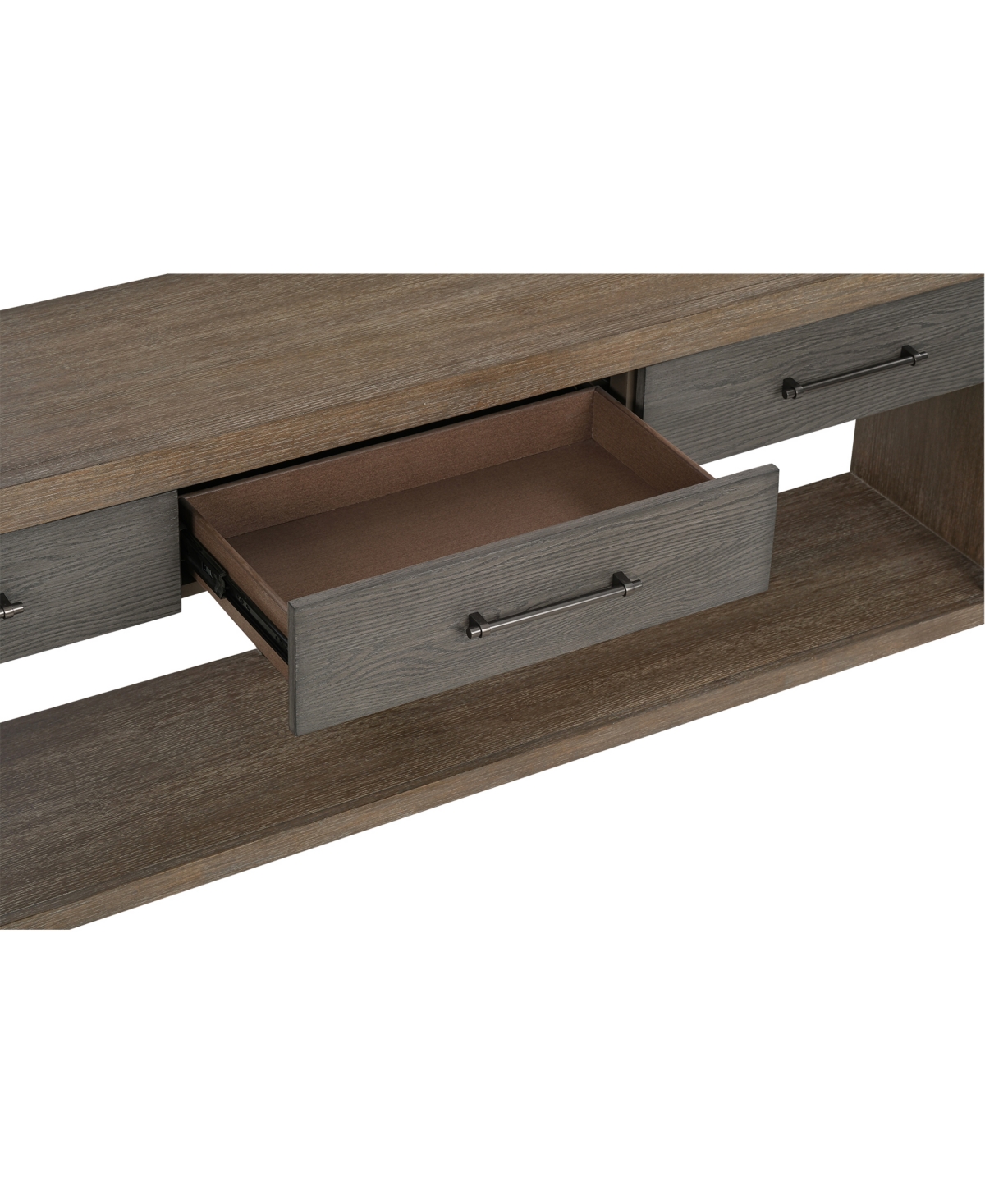Macy's Portmore 80" Wood Console Tv Stand In Two-tone Brown Finish