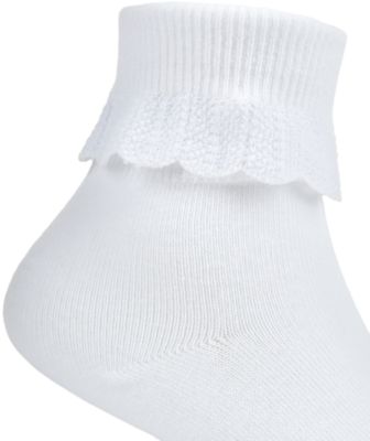 3-Pack Scalloped Socks, Little Girls & Big Girls