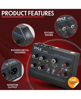 Professional USB Audio Interface with MIC/LINE, Guitar, AUX, and RCA Inputs