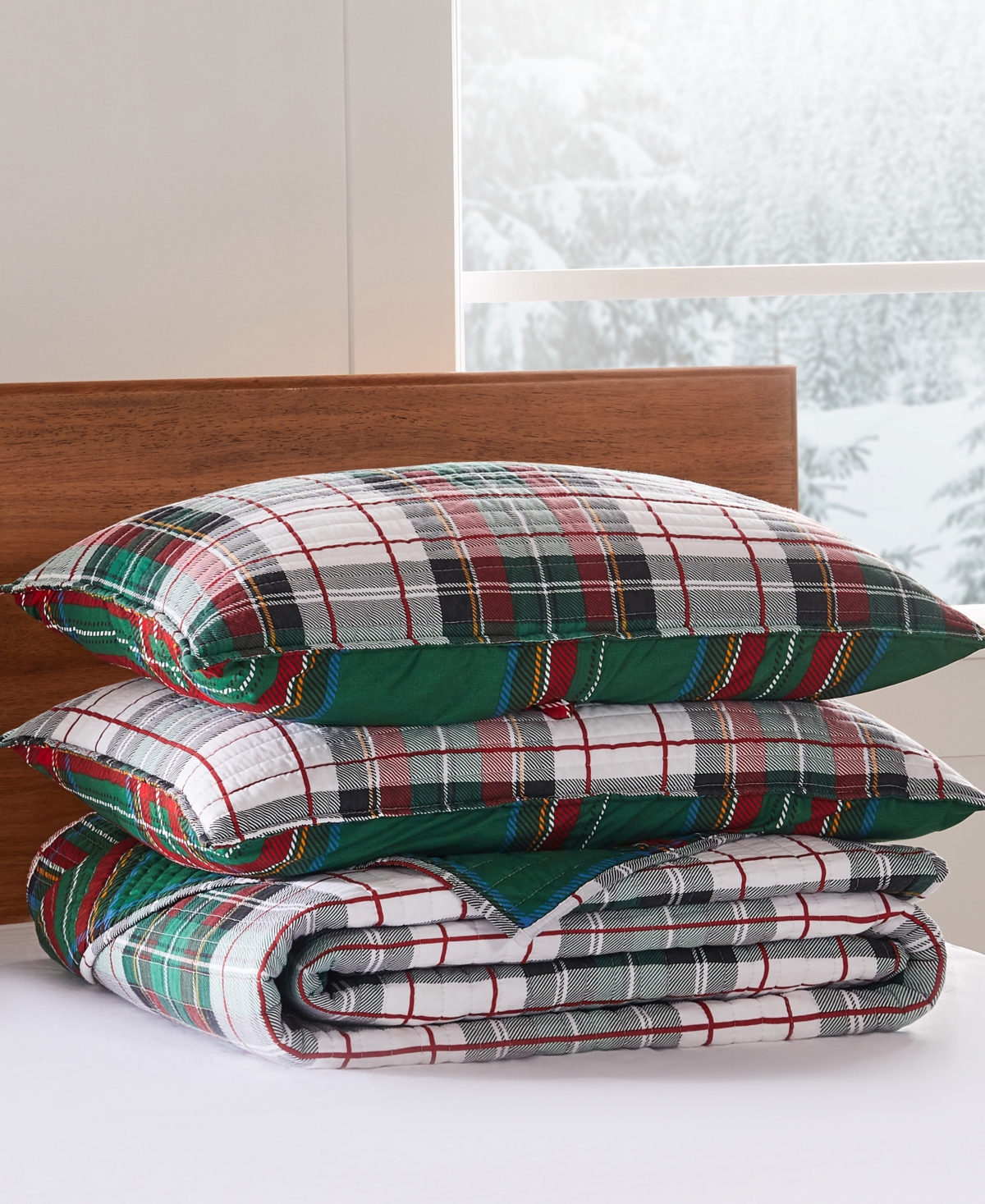 Levtex Spencer Green Plaid Reversible Quilt, Full/queen In Green