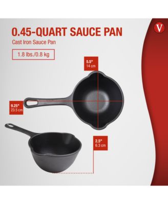 Cast Iron Sauce Pan. 0.45qt Sauce Pot Seasoned
