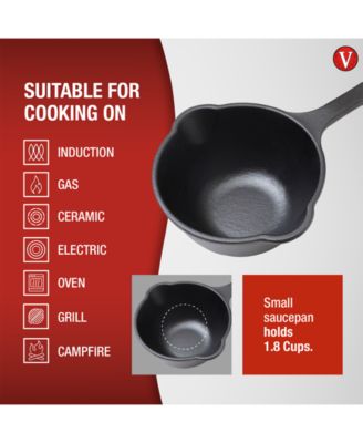 Cast Iron Sauce Pan. 0.45qt Sauce Pot Seasoned