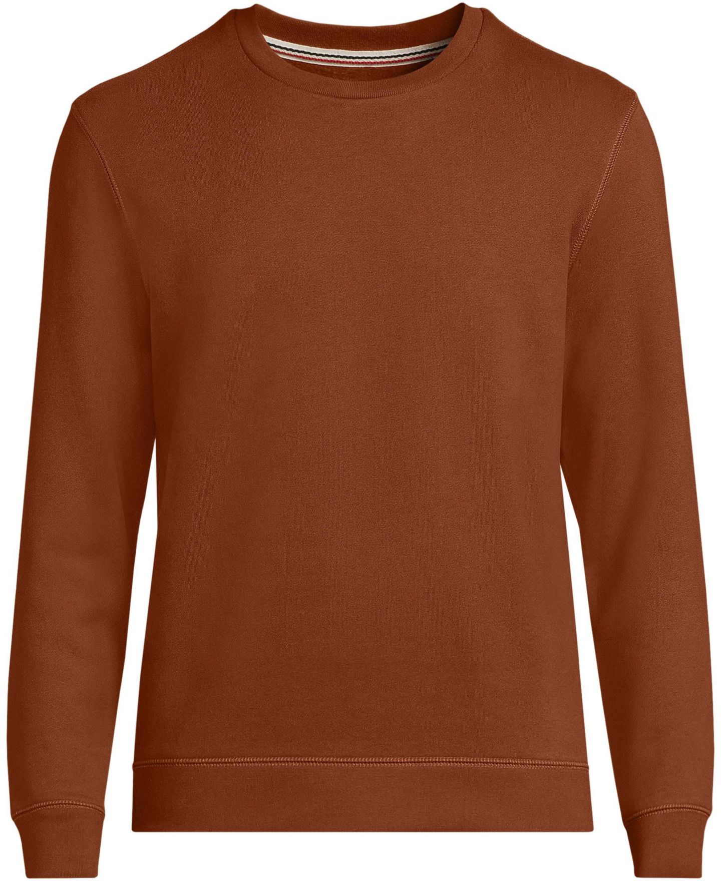 Мужская толстовка Lands' End Long Sleeve Serious Sweats Crew, цвет: Каштаново-рыжий коричневый — фото 3
