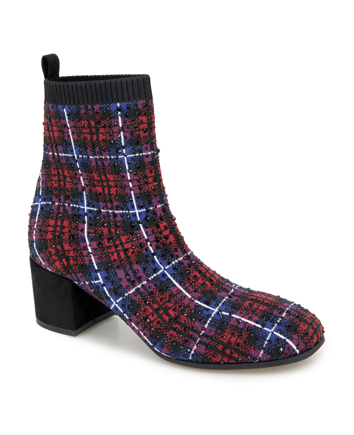 Women's Rida Stretch Jewel Dress Booties - Red Plaid