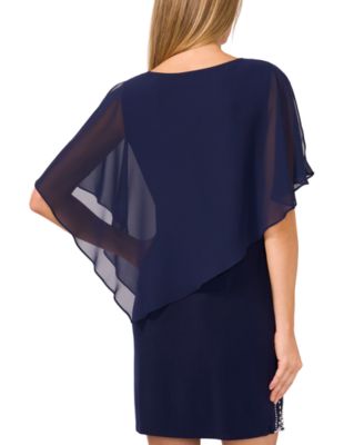 Women's Cape-Overlay Cocktail Dress