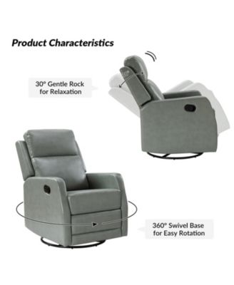 Donat Faux Leather Swivel Recliner