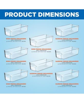 Set Of 8 Refrigerator Organizer Bins - 4 Wide and 4 Narrow Stackable Fridge Organizers for Freezer, Kitchen, Countertops, Cabinets