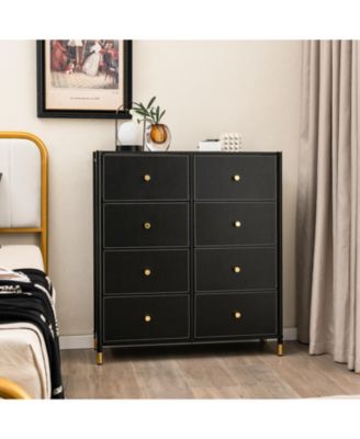 8-Drawer Fabric Dresser Tower Wide Chest of Drawers Storage Organizer