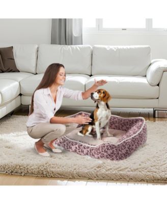 Cuddler Dog Beds for Small Dogs, Washable Pet Bed for Cat and Dog, Printed Microsuede with Plush Center