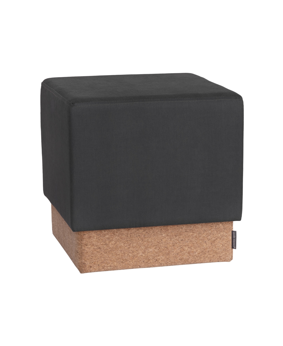 Seville Classics The Vineyard Collection Cork Storage Ottoman In Steel Grey