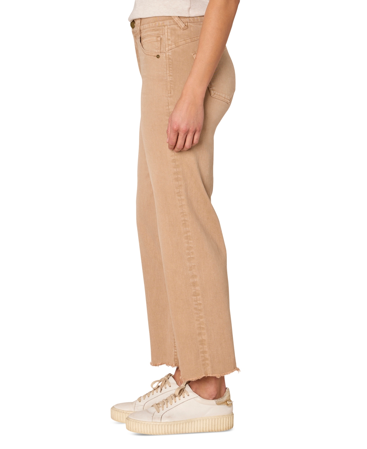 Democracy Petite Absolution High-rise Round Up Destroyed Scalloped-hem Boyfriend Jeans In Washed San
